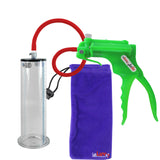 JacVac Penis Pump - Green Swivel Handle, Silicone Hose - 9" x 2.50" Wide Flange Cylinder