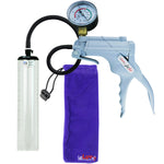 JacVac Penis Pump - Grey Swivel Handle + Gauge, Silicone Hose - 9" x 1.7" Thick-Walled Penis Cylinder