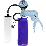 JacVac Penis Pump - Grey Swivel Handle + Gauge, Silicone Hose - 9" x 2.1" Thick-Walled Penis Cylinder