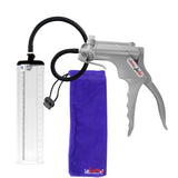 JacVac Penis Pump - Grey Swivel Handle, Silicone Hose - 9" x 2.1" Thick-Walled Penis Cylinder