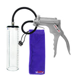 JacVac Penis Pump - Grey Swivel Handle, Silicone Hose - 9" x 2.3" Thick-Walled Penis Cylinder