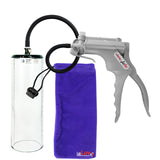 JacVac Penis Pump - Grey Swivel Handle, Silicone Hose - 9" x 2.9" Thick-Walled Penis Cylinder