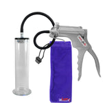 JacVac Penis Pump - Grey Swivel Handle, Silicone Hose - 9" x 2.125" Wide Flange Cylinder