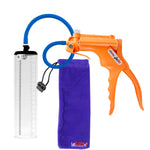 JacVac Penis Pump - Orange Swivel Handle, Silicone Hose - 9" x 2.1" Thick-Walled Penis Cylinder