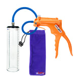 JacVac Penis Pump - Orange Swivel Handle, Silicone Hose - 9" x 2.3" Thick-Walled Penis Cylinder