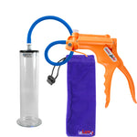 JacVac Penis Pump - Orange Swivel Handle, Silicone Hose - 9" x 2.125" Wide Flange Cylinder