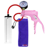 JacVac Penis Pump - Pink Swivel Handle + Gauge, Silicone Hose - 9" x 2.1" Thick-Walled Penis Cylinder