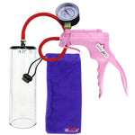JacVac Penis Pump - Pink Swivel Handle + Gauge, Silicone Hose - 9" x 2.9" Thick-Walled Penis Cylinder