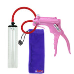 JacVac Penis Pump - Pink Swivel Handle, Silicone Hose - 9" x 1.7" Thick-Walled Penis Cylinder