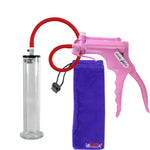 JacVac Penis Pump - Pink Swivel Handle, Silicone Hose - 9" x 1.75" Wide Flange Cylinder