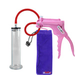 JacVac Penis Pump - Pink Swivel Handle, Silicone Hose - 9" x 2.00" Wide Flange Cylinder