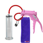 JacVac Penis Pump - Pink Swivel Handle, Silicone Hose - 9" x 2.25" Wide Flange Cylinder