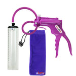 JacVac Penis Pump - Purple Swivel Handle, Silicone Hose - 9" x 1.9" Thick-Walled Penis Cylinder