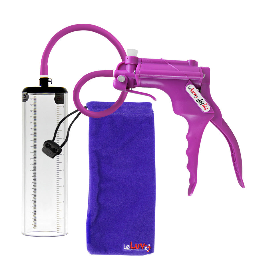 JacVac Penis Pump - Purple Swivel Handle, Silicone Hose - 9" x 2.5" Thick-Walled Penis Cylinder
