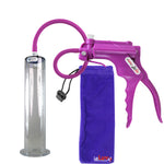 JacVac Penis Pump - Purple Swivel Handle, Silicone Hose - 12" x 2.25" Wide Flange Cylinder