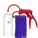 JacVac Penis Pump - Red Swivel Handle, Silicone Hose - 9" x 3.70" Round Flange Cylinder 