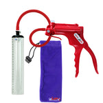 JacVac Penis Pump - Red Swivel Handle, Silicone Hose - 9" x 1.5" Thick-Walled Penis Cylinder
