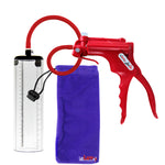 JacVac Penis Pump - Red Swivel Handle, Silicone Hose - 9" x 2.5" Thick-Walled Penis Cylinder