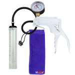 JacVac Penis Pump - White Swivel Handle + Gauge, Black Hose - 9" x 1.3" Thick-Walled Penis Cylinder