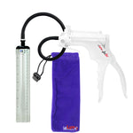 JacVac Penis Pump - White Swivel Handle, Black Hose - 9" x 1.3" Thick-Walled Penis Cylinder