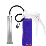 JacVac Penis Pump - White Swivel Handle, Black Hose - 12" x 1.75" Wide Flange Cylinder