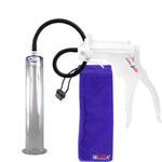 JacVac Penis Pump - White Swivel Handle, Black Hose - 12" x 2.00" Wide Flange Cylinder