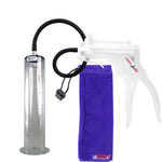 JacVac Penis Pump - White Swivel Handle, Black Hose - 12" x 2.25" Wide Flange Cylinder