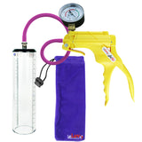 JacVac Penis Pump - Yellow Swivel Handle + Gauge, Silicone Hose - 9" x 2.3" Thick-Walled Penis Cylinder