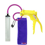 JacVac Penis Pump - Yellow Swivel Handle, Silicone Hose - 9" x 1.3" Thick-Walled Penis Cylinder