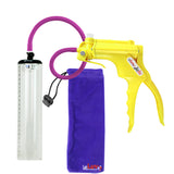 JacVac Penis Pump - Yellow Swivel Handle, Silicone Hose - 9" x 1.9" Thick-Walled Penis Cylinder