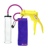 JacVac Penis Pump - Yellow Swivel Handle, Silicone Hose - 9" x 2.3" Thick-Walled Penis Cylinder