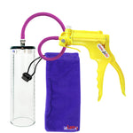 JacVac Penis Pump - Yellow Swivel Handle, Silicone Hose - 9" x 2.7" Thick-Walled Penis Cylinder