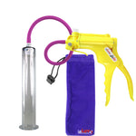 JacVac Penis Pump - Yellow Swivel Handle, Silicone Hose - 12" x 1.75" Wide Flange Cylinder