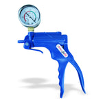 JacVac Vacuum Pump with NPT 1/8-27 threaded Gauge Version - Blue with Gauge 200153-003 + 200124-001