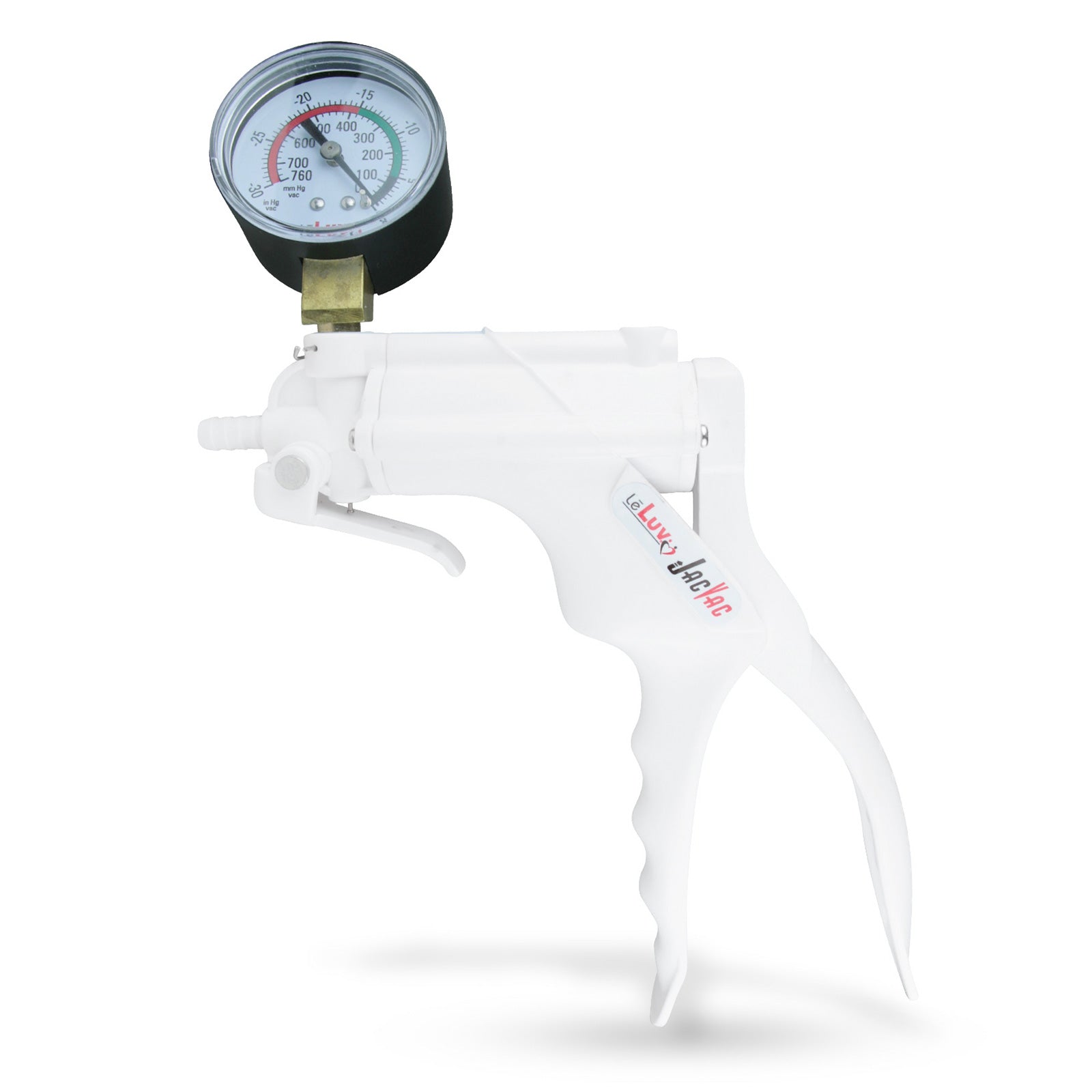 JacVac Vacuum Pump O-Ring Gauge Version - White + Swivel Gauge (200155-001)