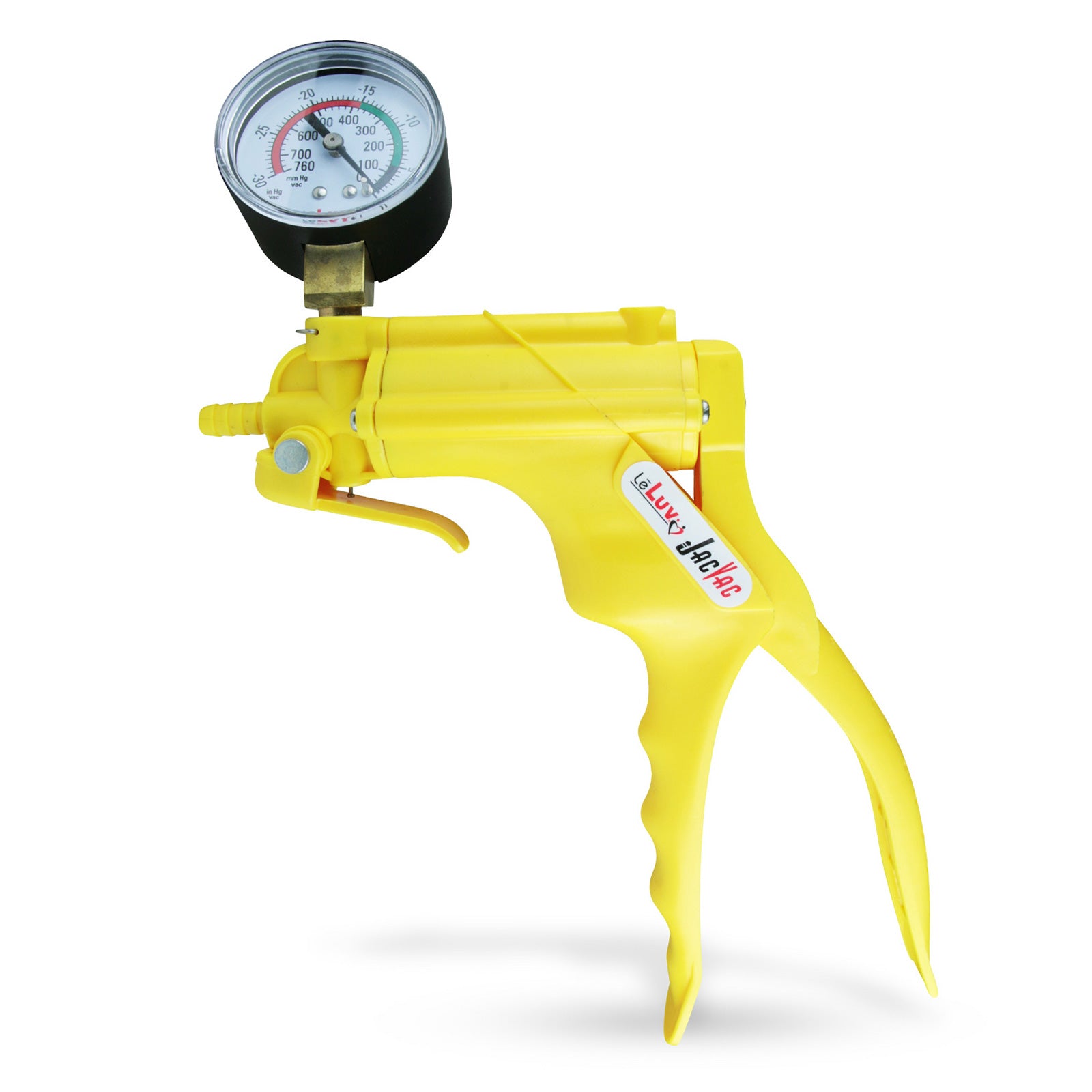 JacVac Vacuum Pump O-Ring Gauge Version - Neon Yellow + Swivel Gauge (200155-001)