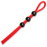 Lasso Cock Ring 3 beads - Red tubing