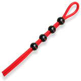 Lasso Cock Ring 4 beads - Red tubing