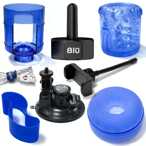 LeLuv LavaBlū™ Male Masturbator Accessories Upgrades and Replacement Parts - Thermostatic Heater Cap, Donut, Sleeve, Housing, Retention; Cellphone Holder and Suction Cup Attachements