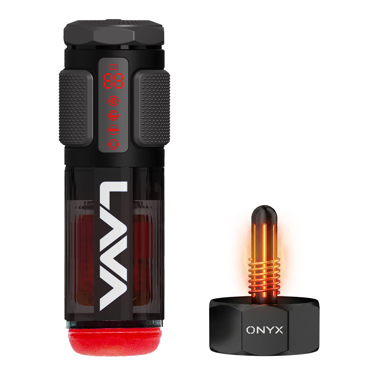 LeLuv® LavaONYX™ D11J Electric Masturbator – Self-Heating Thrusting Male Masturbator with AI Video Sync