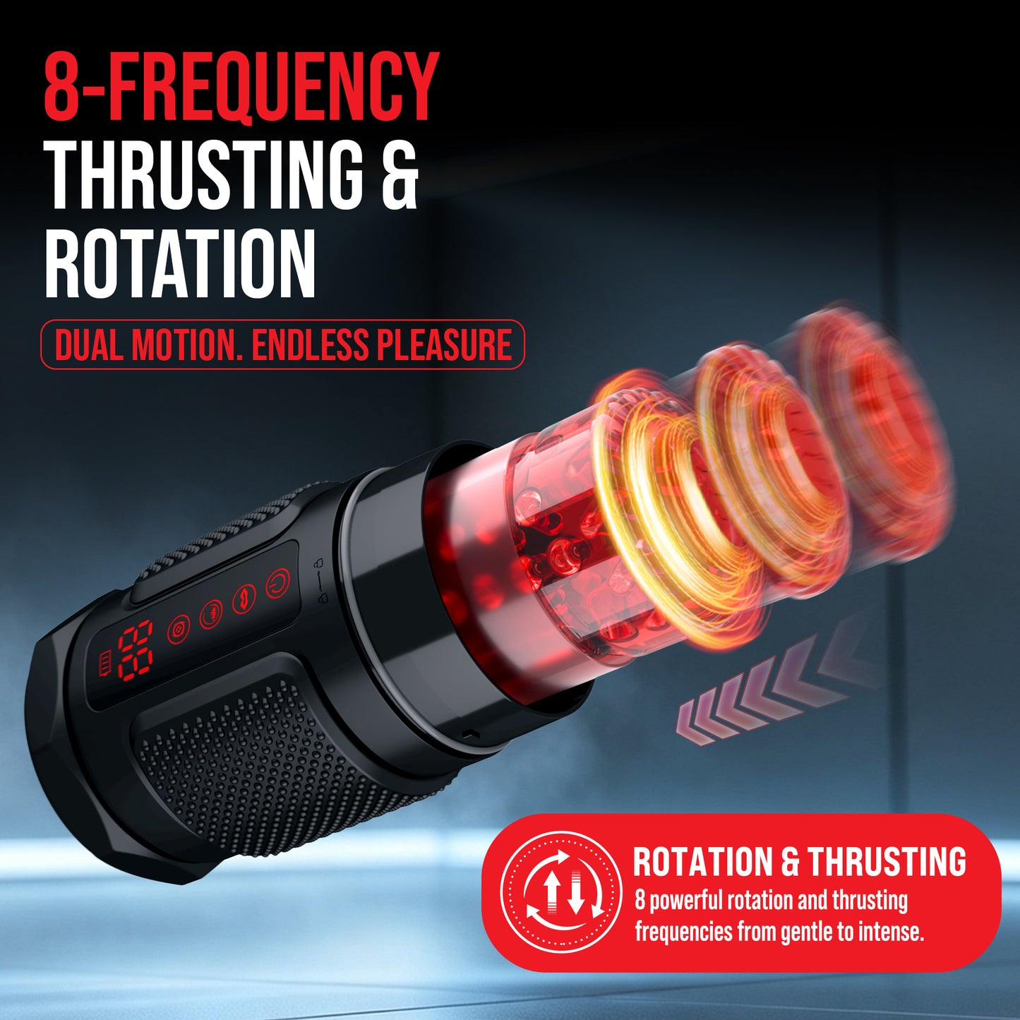 LeLuv® LavaONYX™ D11J Electric Masturbator – Self-Heating Thrusting Male Masturbator with AI Video Sync
