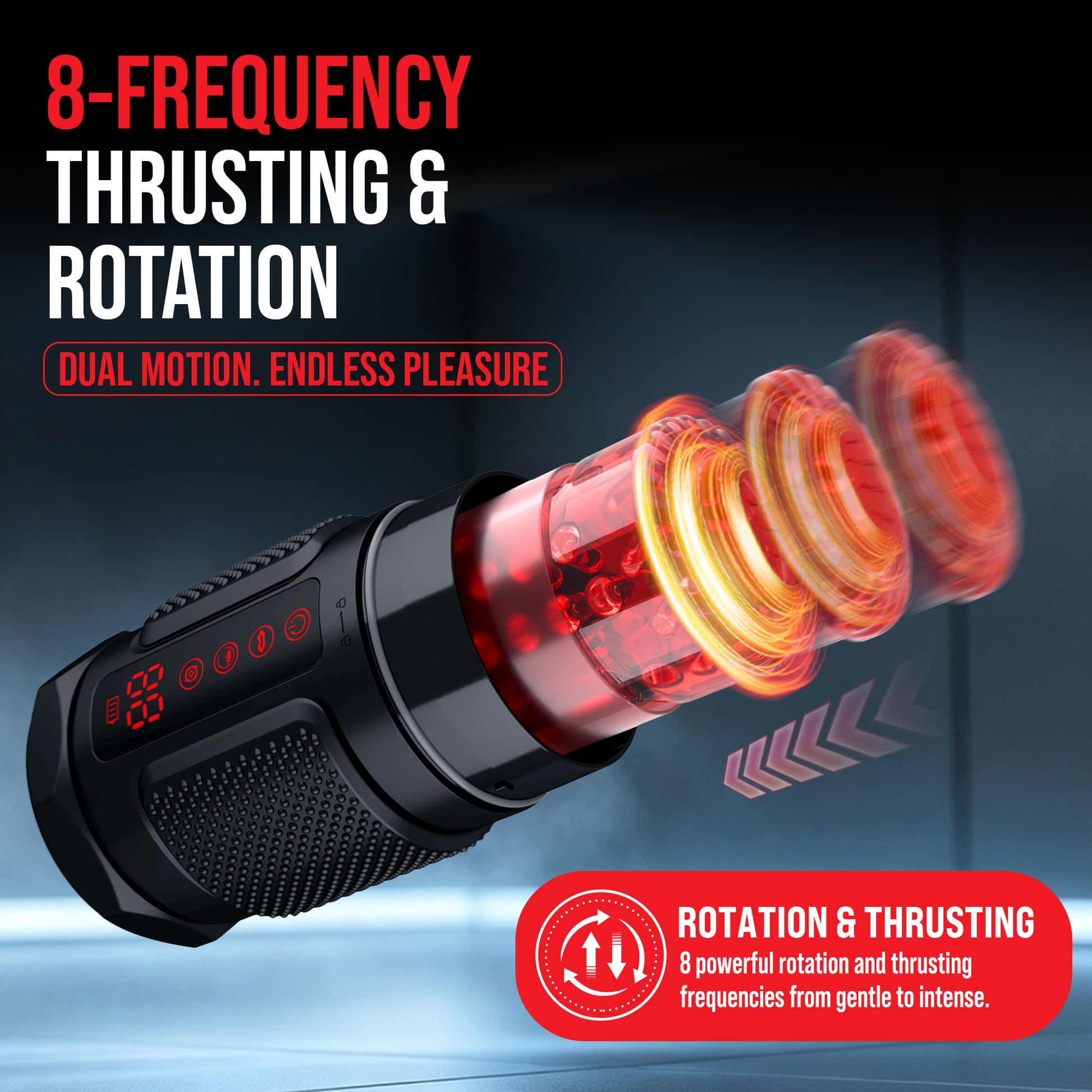 LeLuv® LavaONYX™ D11J Electric Masturbator – Self-Heating Thrusting Male Masturbator with AI Video Sync