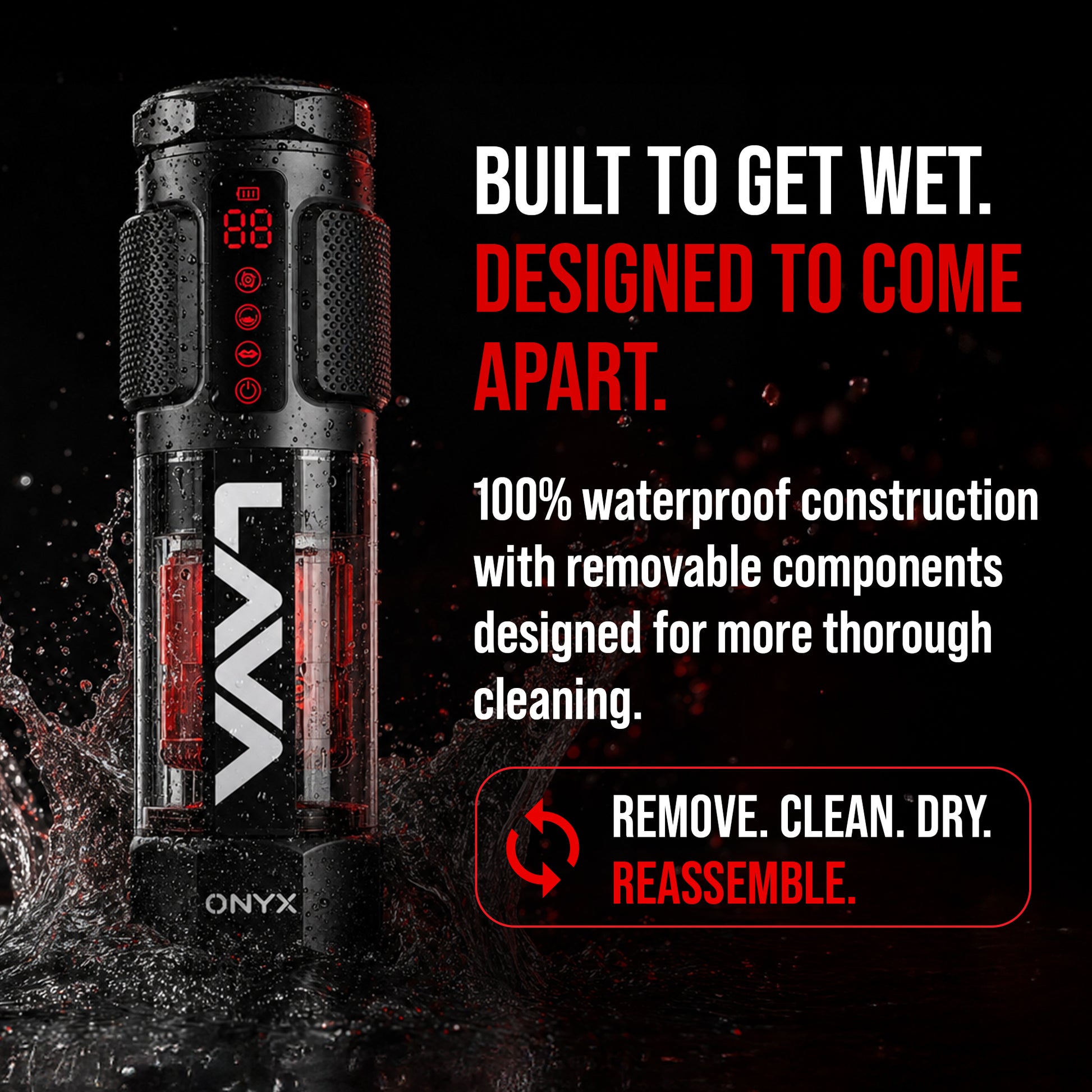 LeLuv® LavaONYX™ D11J Electric Masturbator – Self-Heating Thrusting Male Masturbator with AI Video Sync