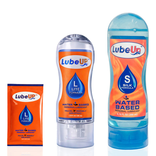 LubeUp™ Water-Based Personal Lubricant – Cleaner Finish, Skin-Friendly, Toy & Condom Compatible, Non-Staining, Paraben &amp; Oil Free Smooth Glide