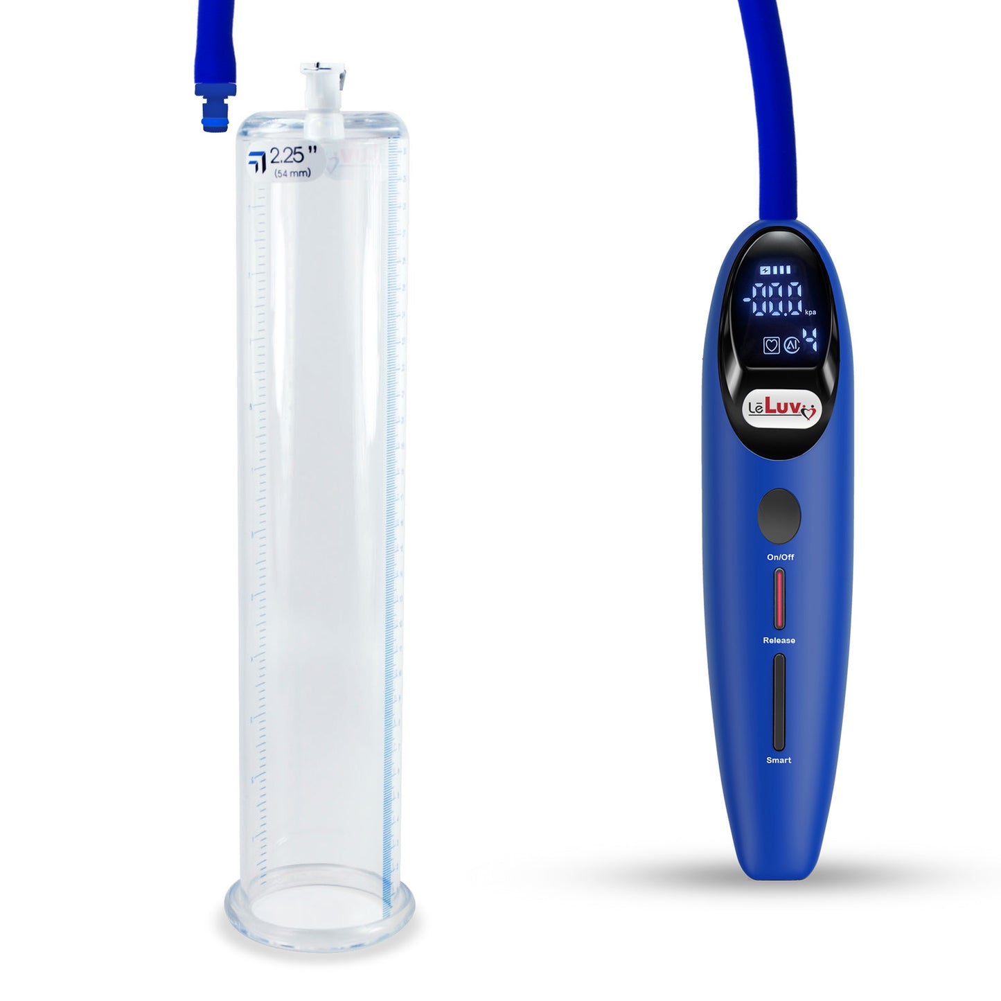 Magna Smart LCD Blue Handheld Electric Penis Pump - 12" x 2.25" Acrylic Cylinder