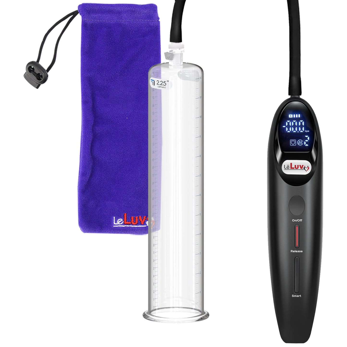 Magna Smart LCD Black Handheld Electric Penis Pump - 12" x 2.25" Acrylic Cylinder