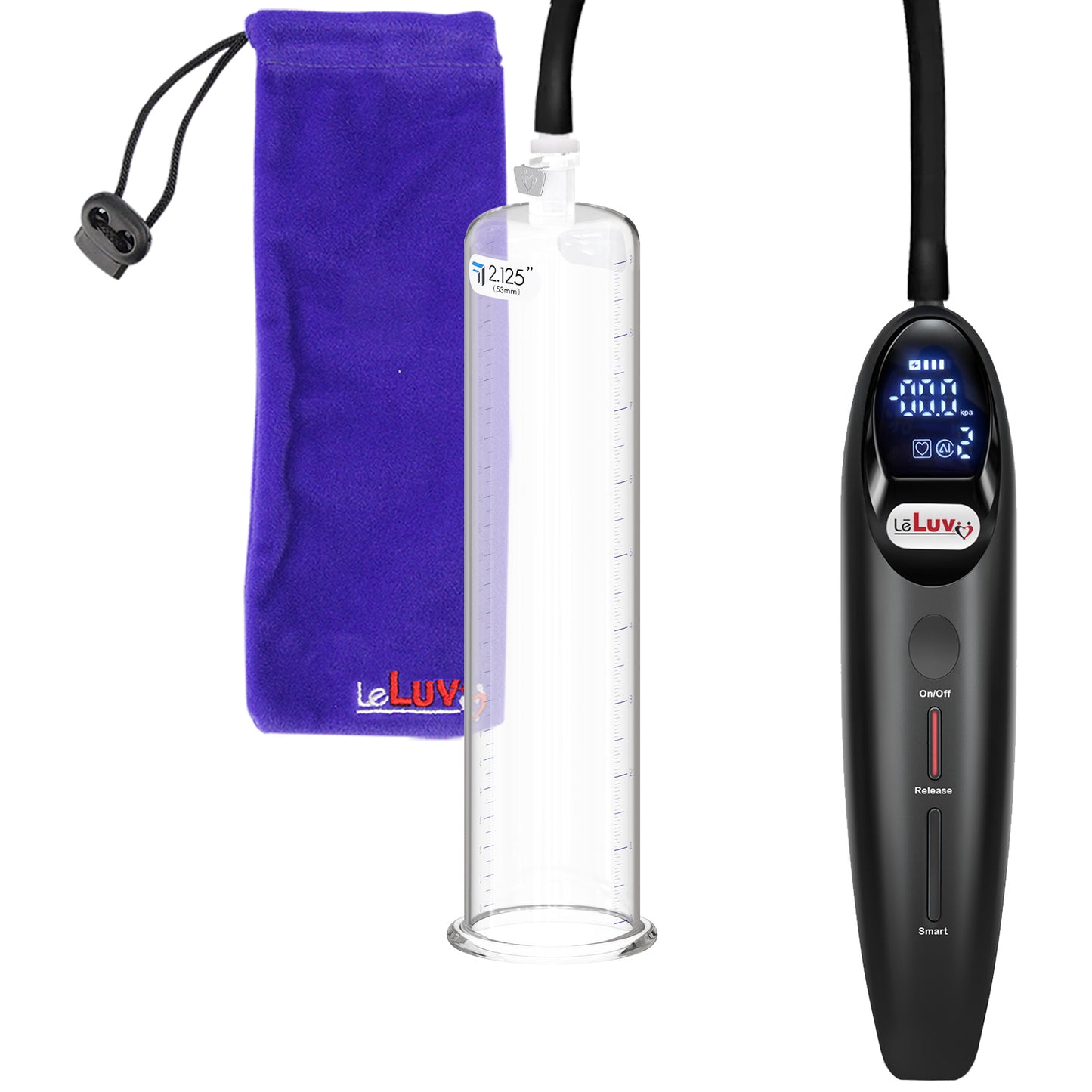 Magna LCD Smart Black Handheld Electric Penis Pump - 9" x 2.125" Acrylic Cylinder