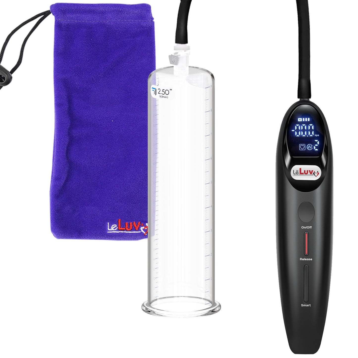 Magna LCD Smart Black Handheld Electric Penis Pump - 9" x 2.50" Acrylic Cylinder