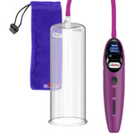 Magna Smart LCD Purple Handheld Electric Penis Pump - 12" x 3.70" Acrylic Cylinder