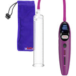 Magna LCD Smart Purple Handheld Electric Penis Pump - 9" x 1.75" Acrylic Cylinder